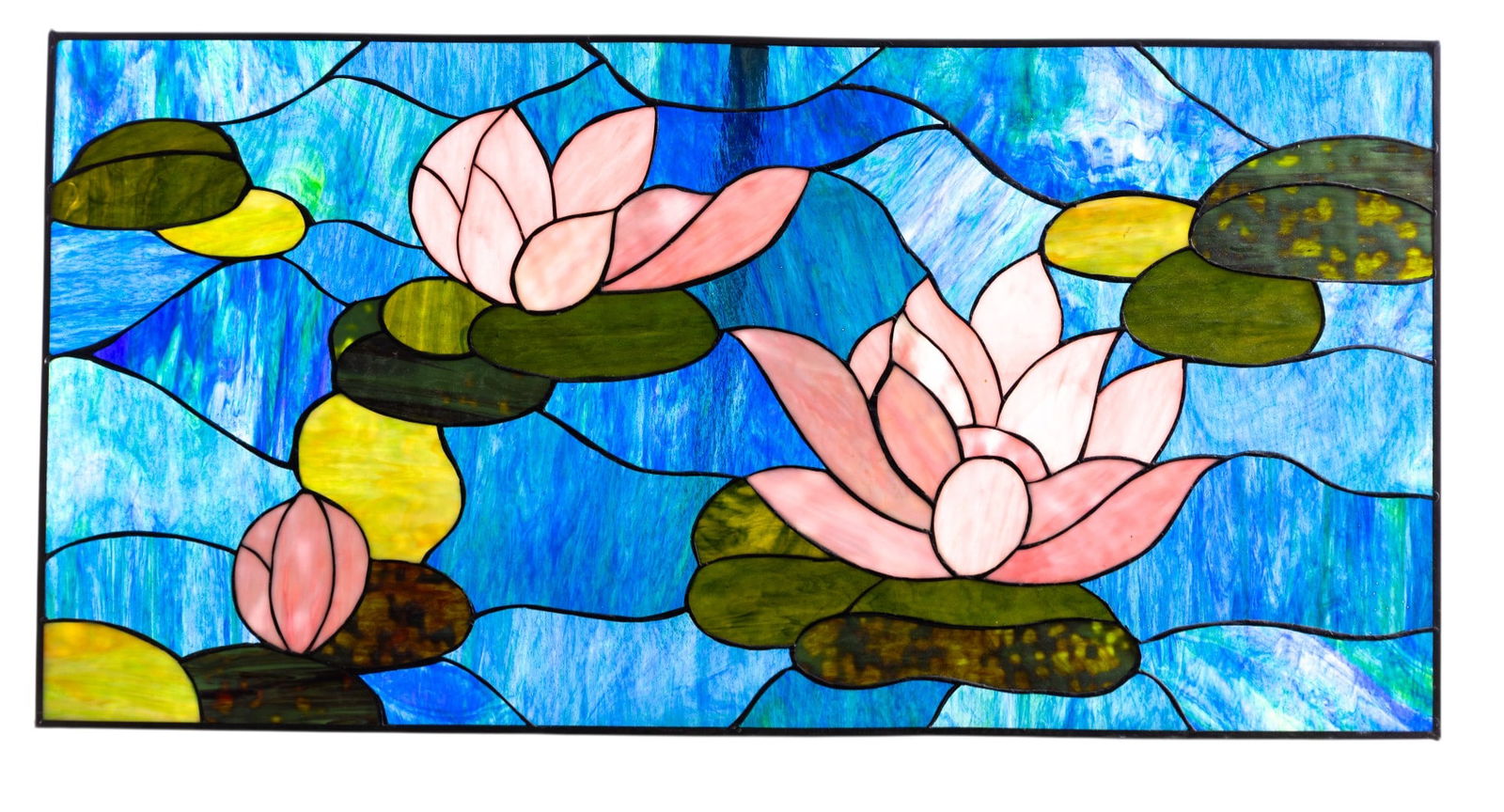 Contemporary Stained and Slag Glass Panel (1 of 9)