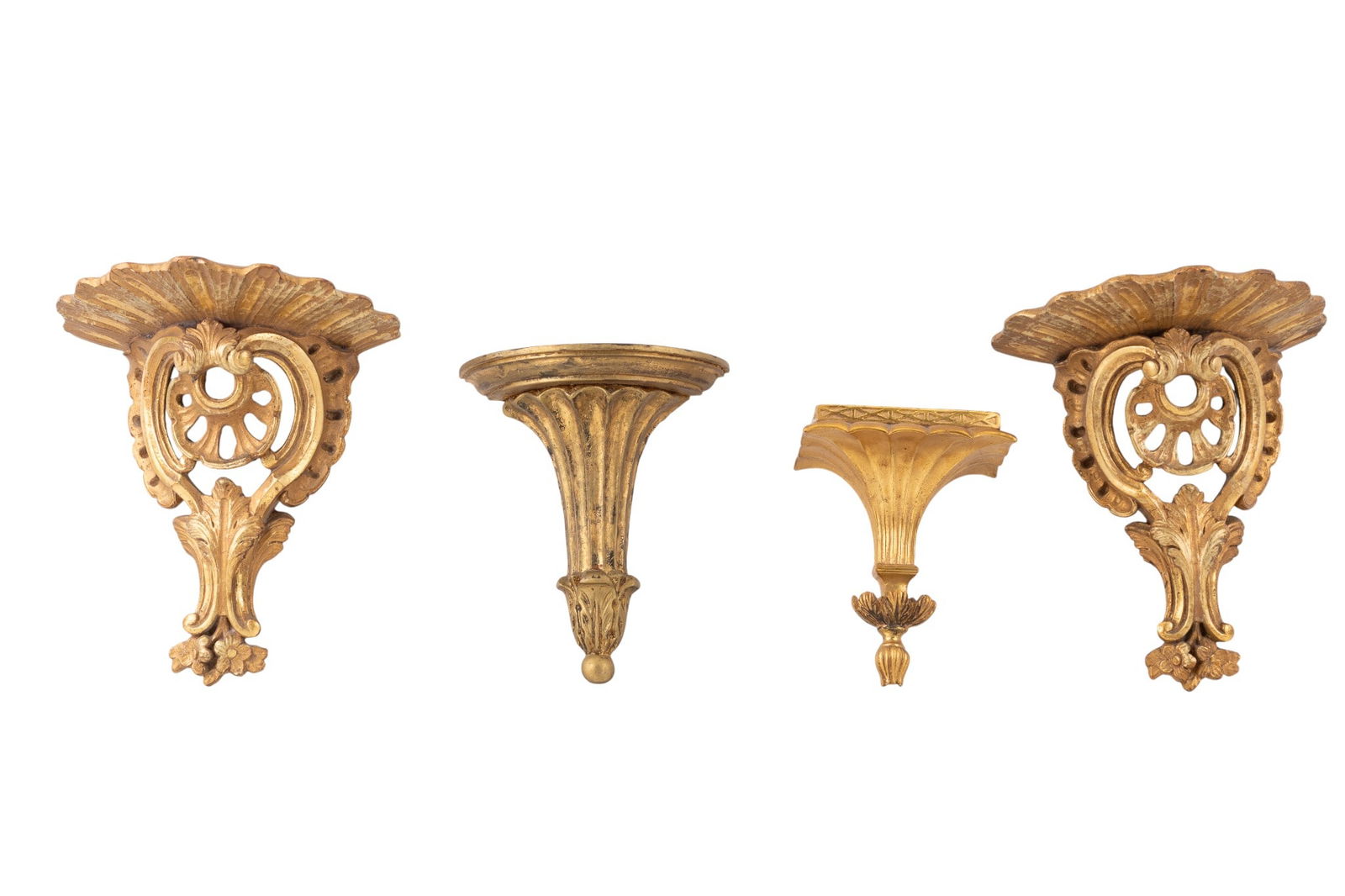 Gilt Wall Sconces (Pair + 2 Others) (1 of 11)