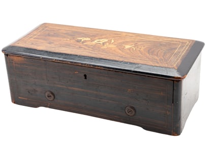 Antique Inlaid Cylinder Music Box