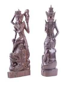 Carved Indonesian/Thai Hindu Figurines, Deities