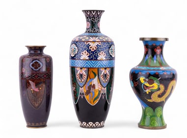 Chinese & Japanese Cloisonne Enamel Vases