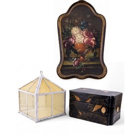 Antique-Style Painting, Asian Nesting Boxes,