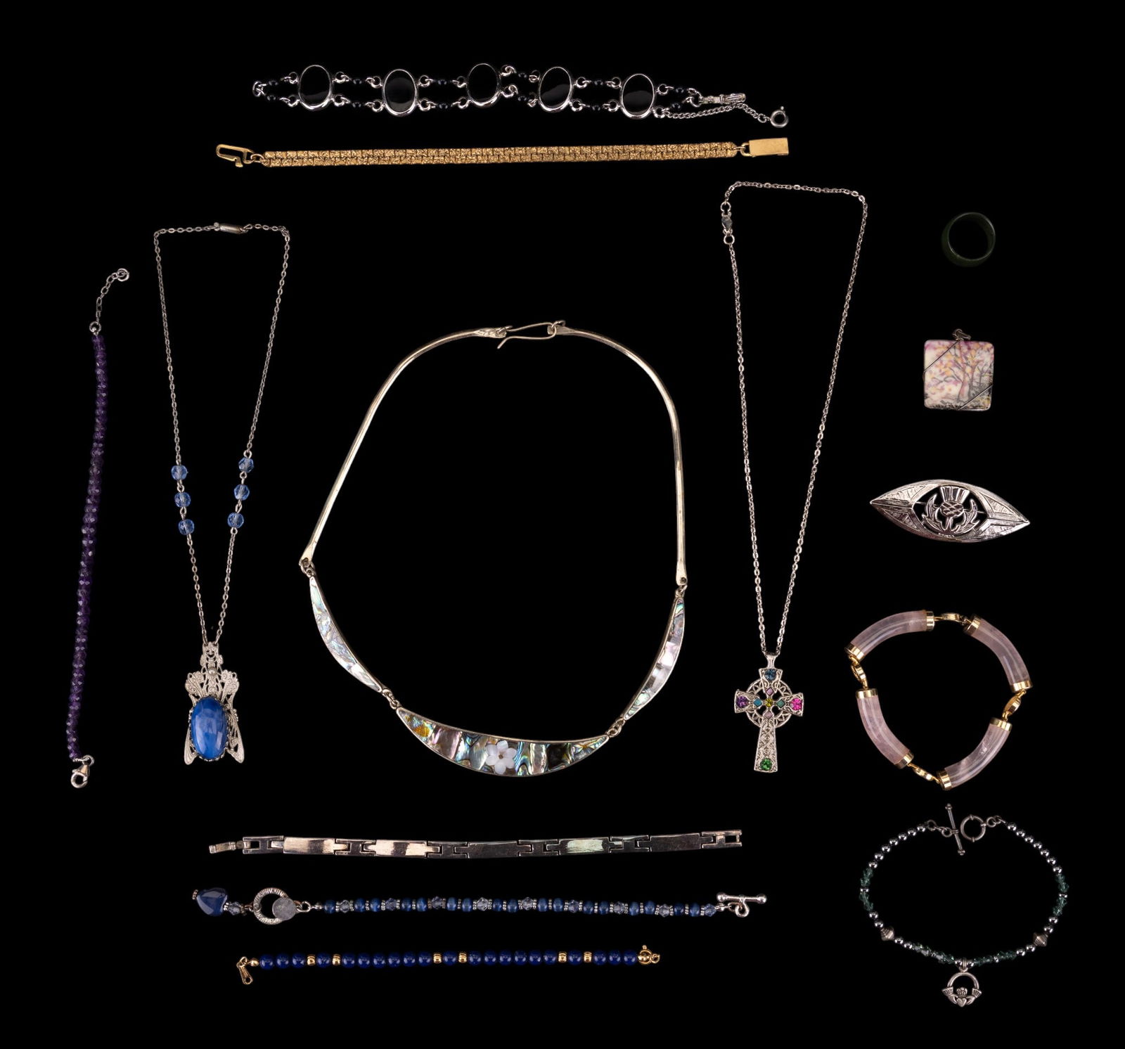 Jade and Beaded Bracelets and Other Jewelry (1 of 9)