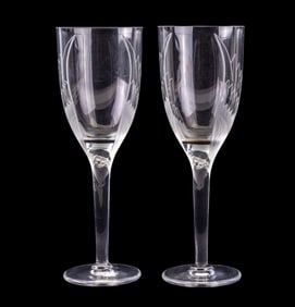 Lalique Wing-Etched Crystal Wine Glasses