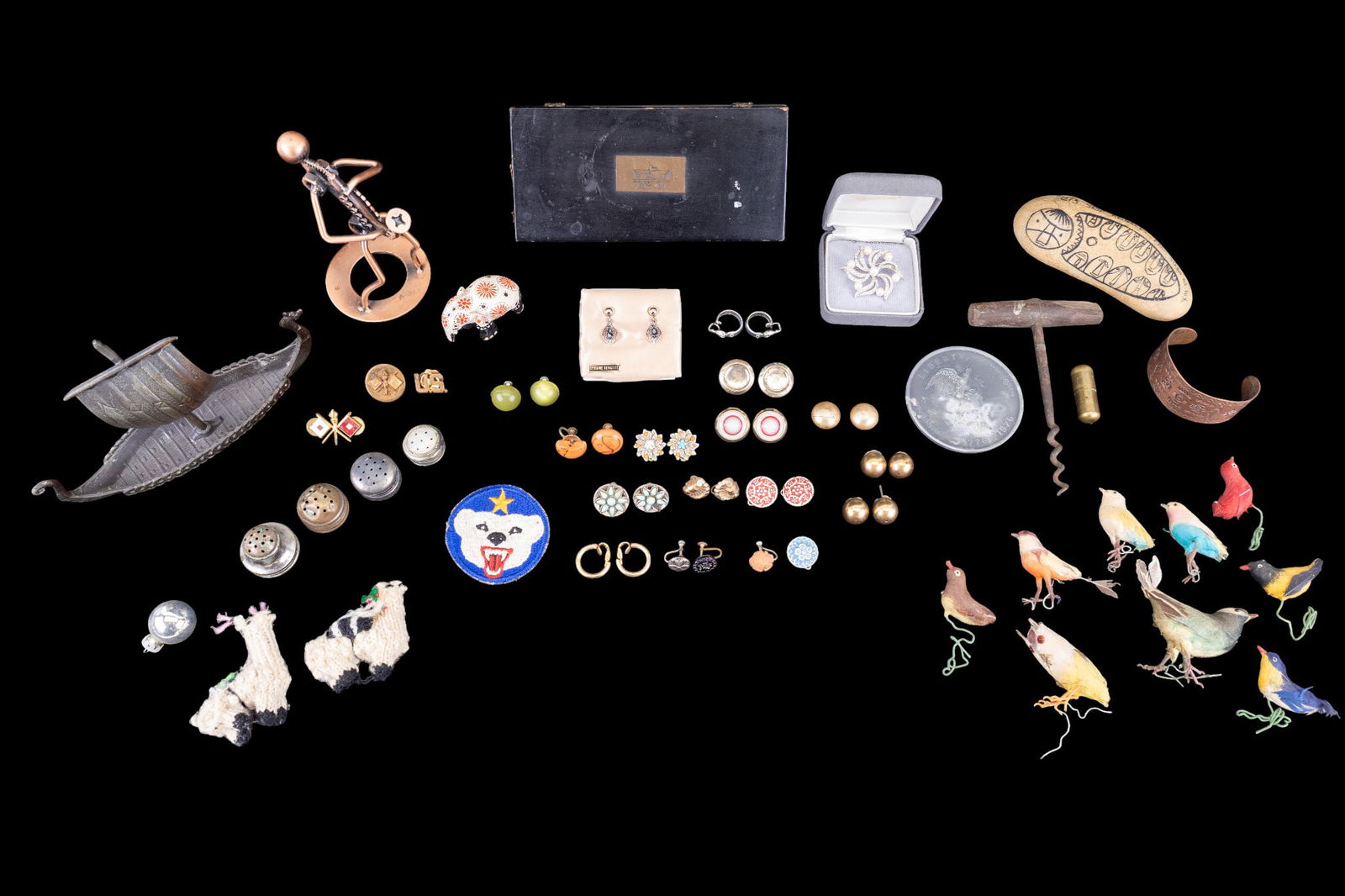 Vintage Trinkets, Birds, Railroad Music Box, More (1 of 15)