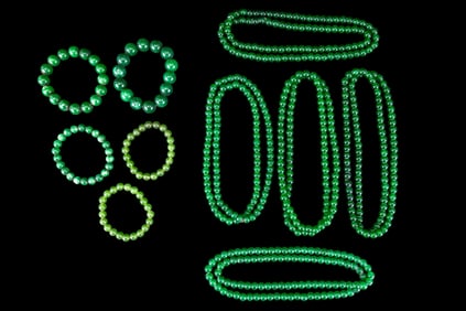 Jade Bead Bracelets and Green Glass Bead Necklaces