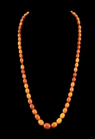 Graduated Orange Bakelite Beaded Necklace