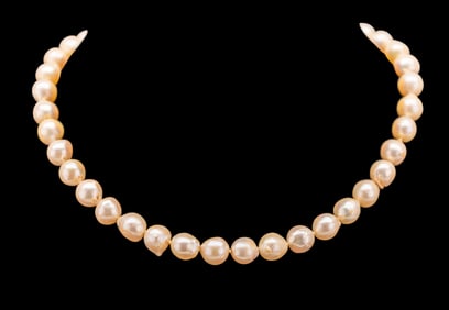 Fresh Water Pearl Necklace with 14K Gold Clasp