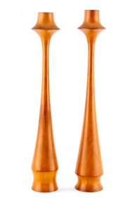 Danish Modern Teak Candlesticks (Pair)