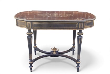 Boulle Ebonized Inlaid Entrance Table