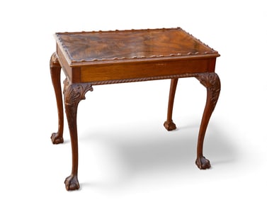 Flame Mahogany Carved Tea Table