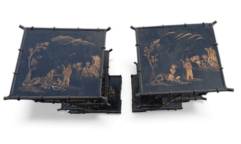 Chinoiserie Faux Bamboo Etagere (Pair)