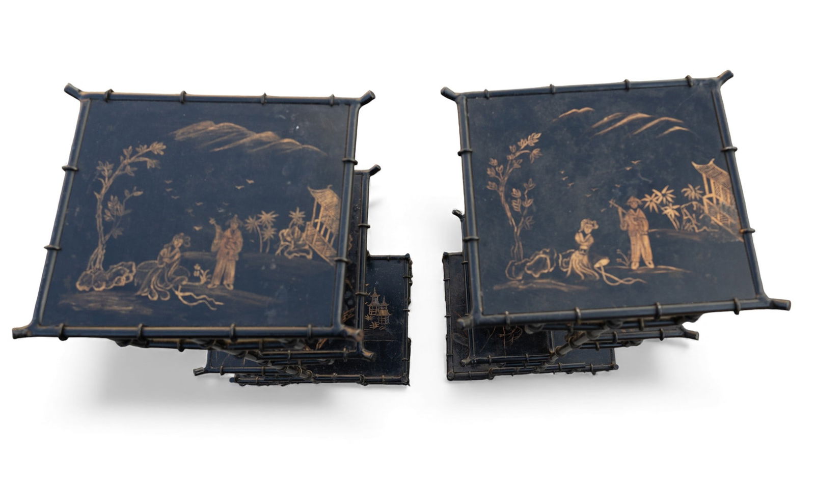 Chinoiserie Faux Bamboo Etagere (Pair) (1 of 2)