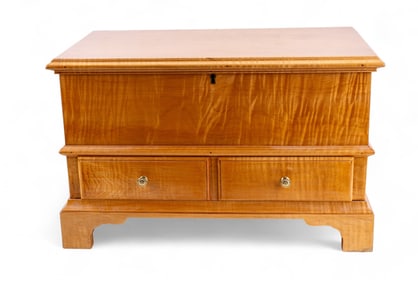 Folk Art Tiger Maple Dower Chest