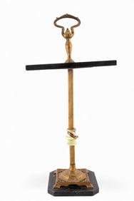 Antique Art Deco Slate & Cast Iron Smoking Stand