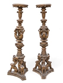 19C ~6' H Pedestal Torchieres (Pair)