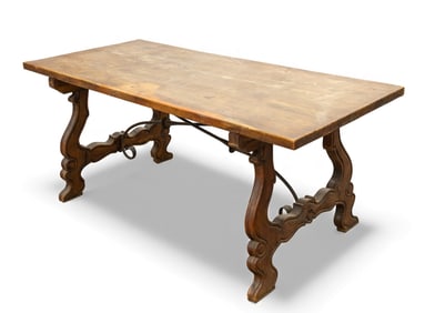 Walnut Spanish Colonial Library Table