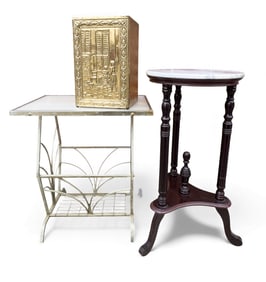 Drink Table, Planter Stand, Brass Trash Can