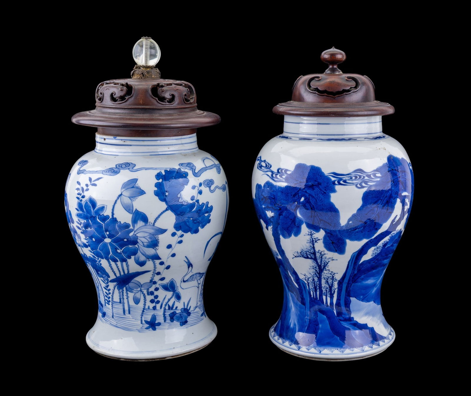17th C Chinese Blue & White Porcelain Vases (1 of 19)