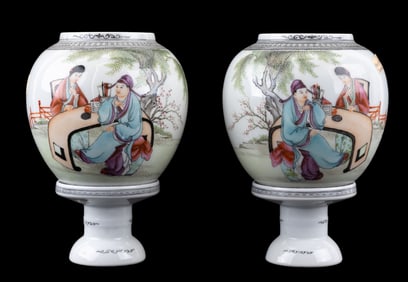 Chinese Porcelain Wedding Lamps
