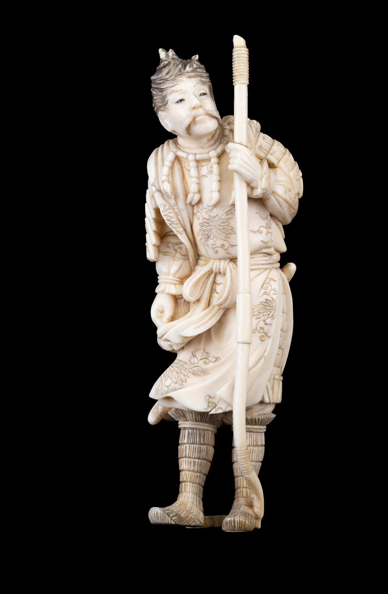 Carved Natural Material Samurai Statuette (1 of 9)