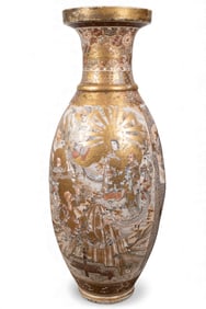 19th C Monumental Satsuma Palace Vase