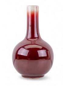 Early to Mid 20th C Flambe Glazed Porcelain Vase