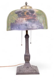 Art Deco Pair Point Lamp and Shade