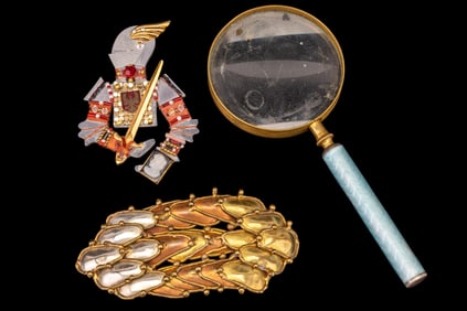 Antique Guilloche Magnifying Glass and More