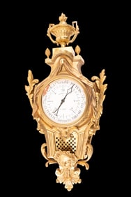 19th C French Louis XVI Bronze Wall Clock