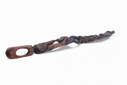 African Carved Wood Cane