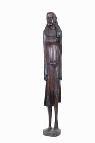 Ebony Carved African Woman Statue
