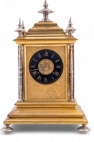 French Gilt & Silvered Bronze Japonisme Clock