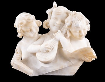 Italian Carved Alabaster Figural Group