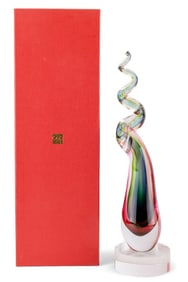 CIP Blown Crystal Spiral Statuette