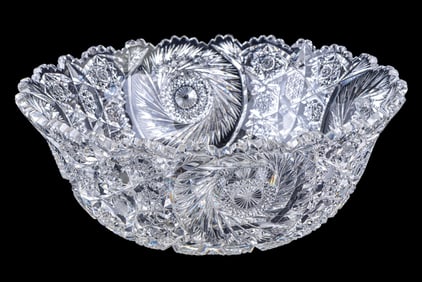 Antique American Cut Crystal Punch Bowl