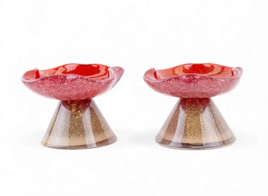 Blown Glass Candlesticks After Murano