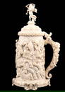 19th C German Carved Lidded Tankard