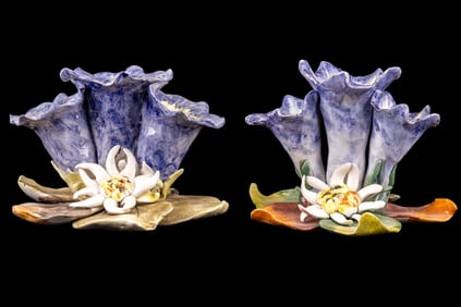 Vintage Capodimonte Style Candlesticks