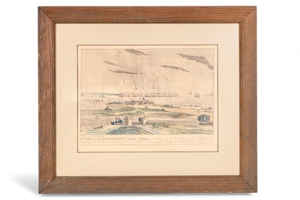 Early Ft. McHenry Framed Color Lithograph