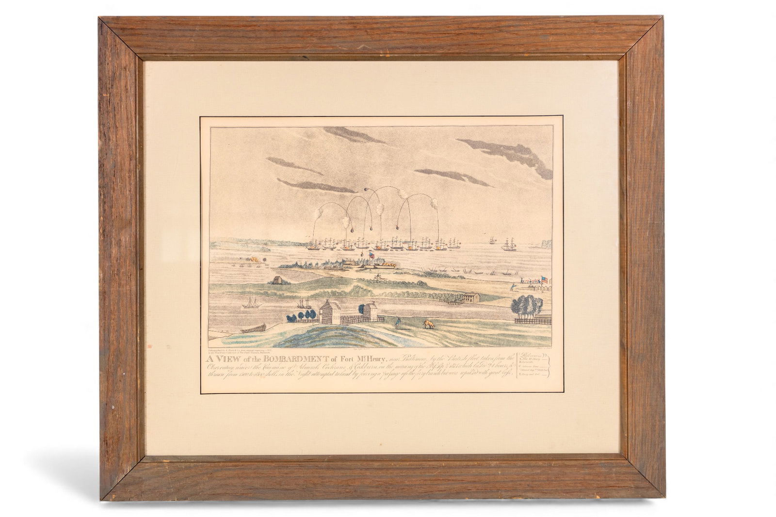 Early Ft. McHenry Framed Color Lithograph (1 of 6)