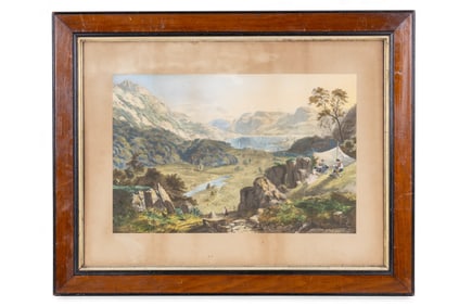 Large Early Color Lithograph, Frontier Theme