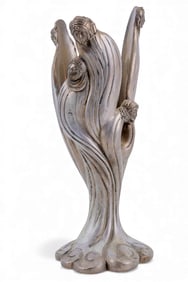 Erte Bronze Vase "Visages de Femme" Base