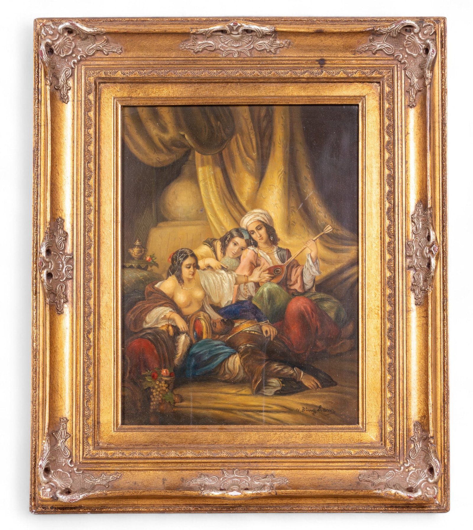 N. Bingham (20th C) Painted Porcelain Plaque (1 of 7)