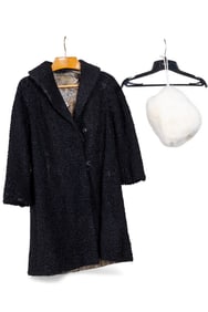 Sheared Sheep Coat and Rabbit Fur Muff