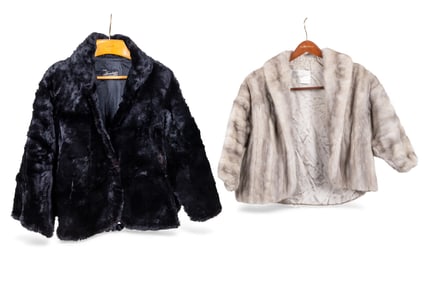 Shaved Beaver Coat and Mink Fur Bolero Jacket