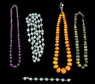 Faceted and Spherical Bead Necklaces