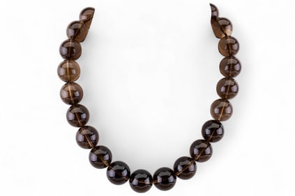 Smoky Quartz Oversized Bead Necklace