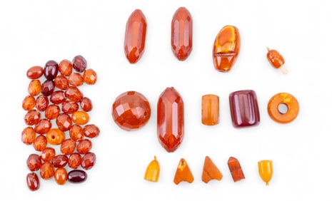 Amber Loose Round and Facet Cut Beads