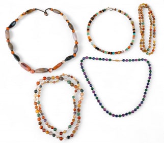 Polished Stone Bead Necklaces